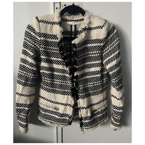 IRO Black and Cream Textured Blazer XS